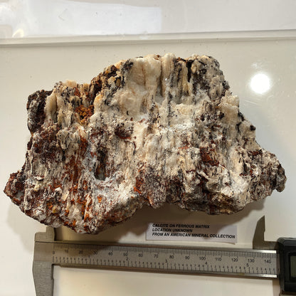 CALCITE ON FERROUS MATRIX - FROM AN AMERICAN MINERAL COLLECTION 763g MF4493