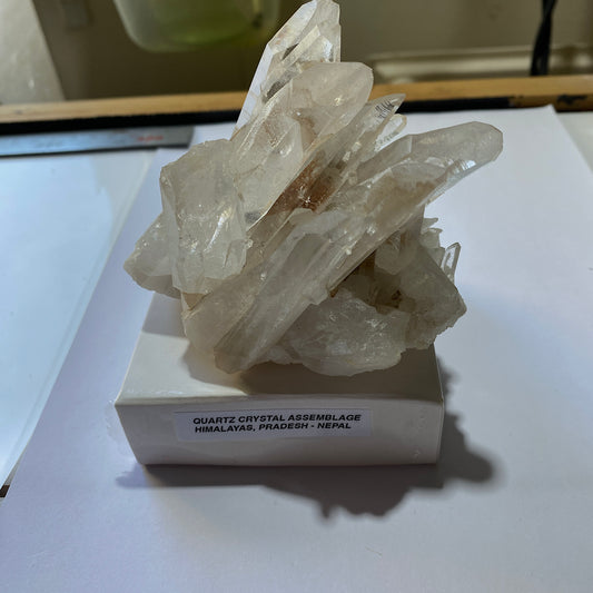 QUARTZ CRYSTAL ASSEMEBLAGE - GANESH HIMAL, PRADESH, HIMALAYAS, NEPAL 302g MF4492