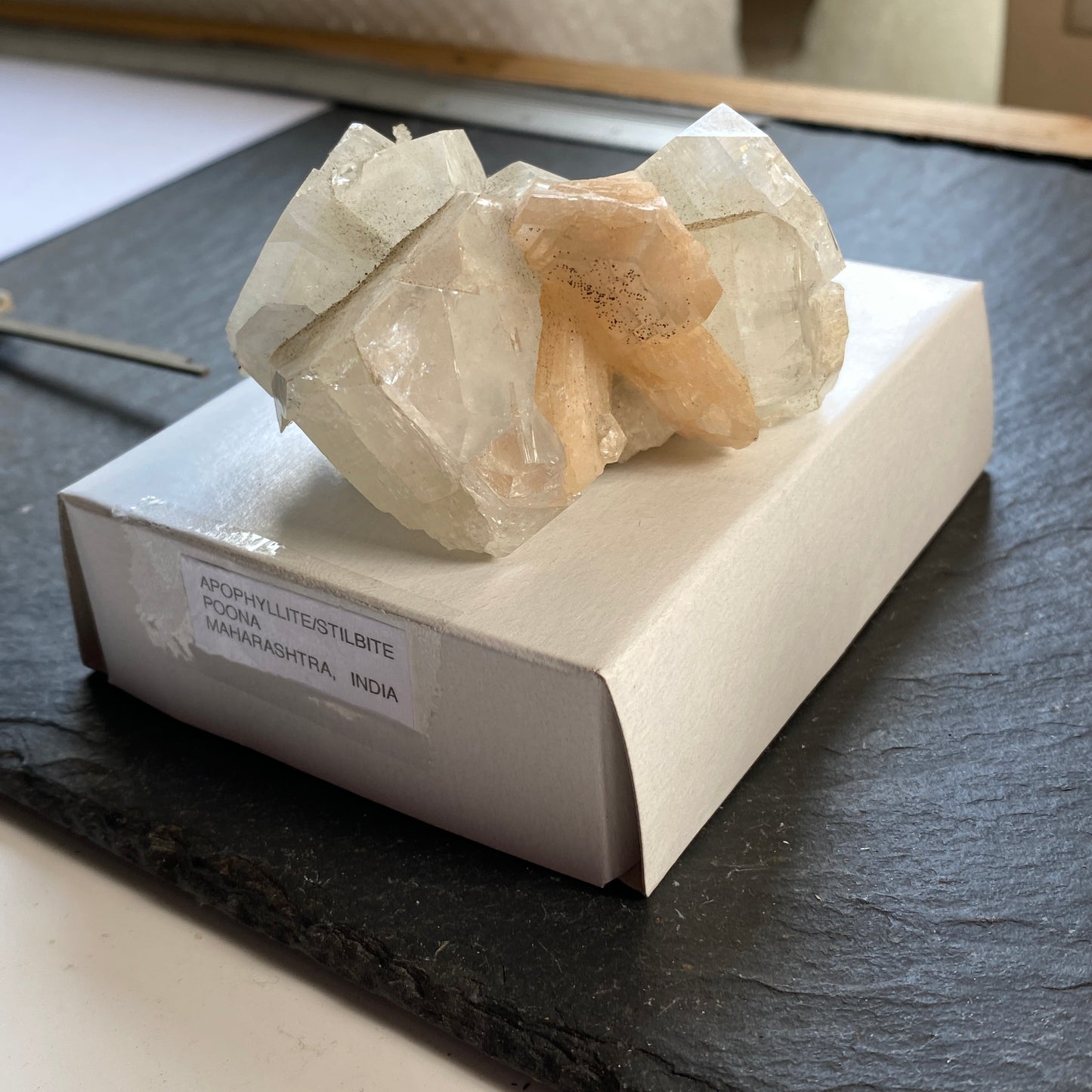 APOPHYLLITE WITH STILBITE, POONA, INDIA 150g MF1929