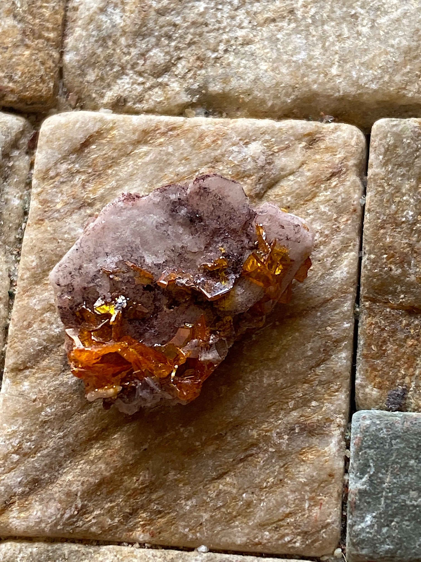 WULFENITE x 2 : ROWLEY MINE, ARIZONA, U.S.A.  3g [total]. MF5107