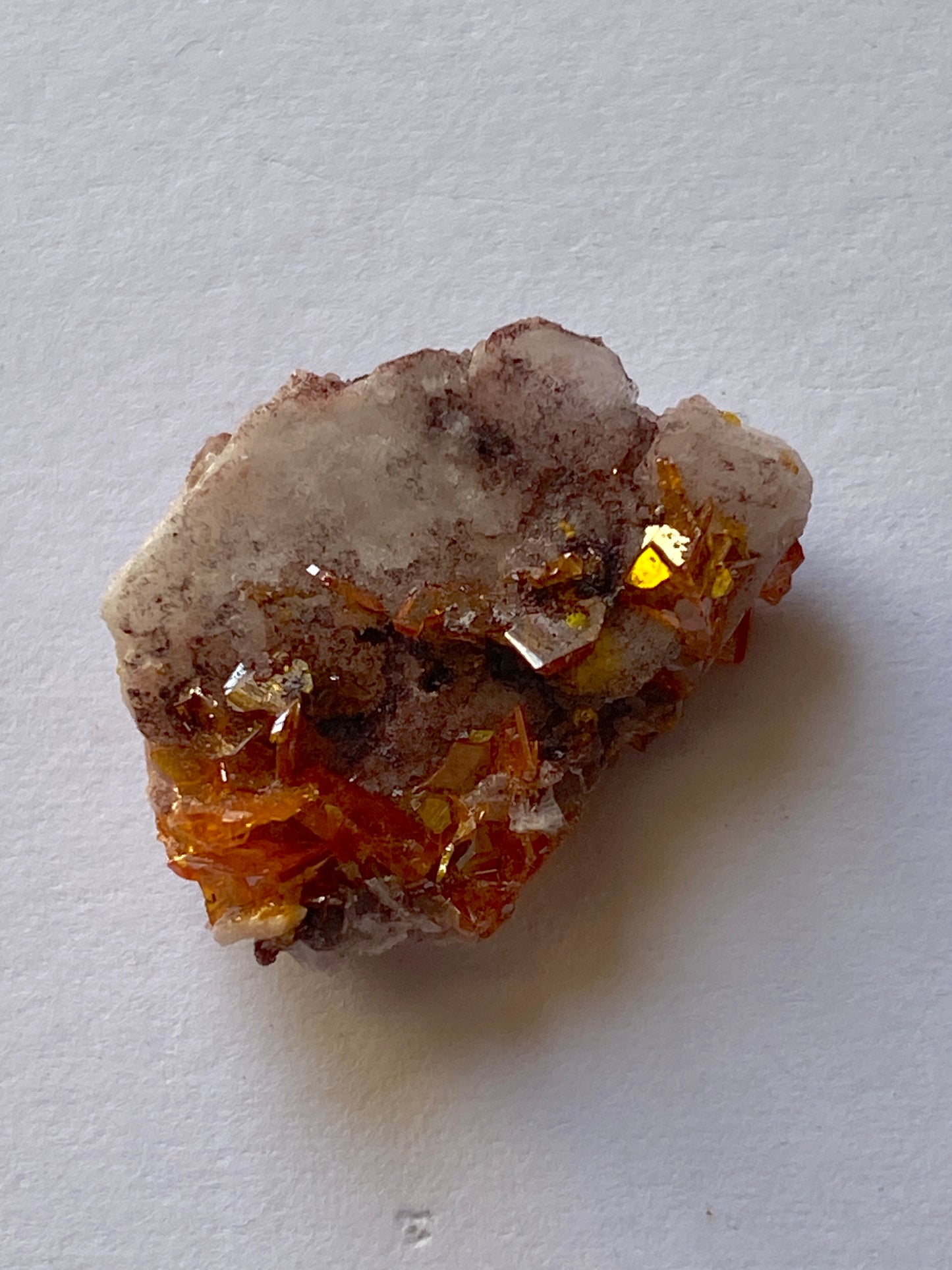 WULFENITE x 2 : ROWLEY MINE, ARIZONA, U.S.A.  3g [total]. MF5107