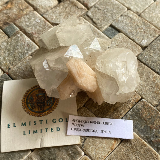APOPHYLLITE WITH STILBITE, POONA, INDIA 150g MF1929