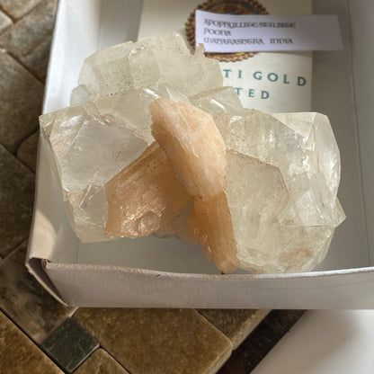 APOPHYLLITE WITH STILBITE, POONA, INDIA 150g MF1929