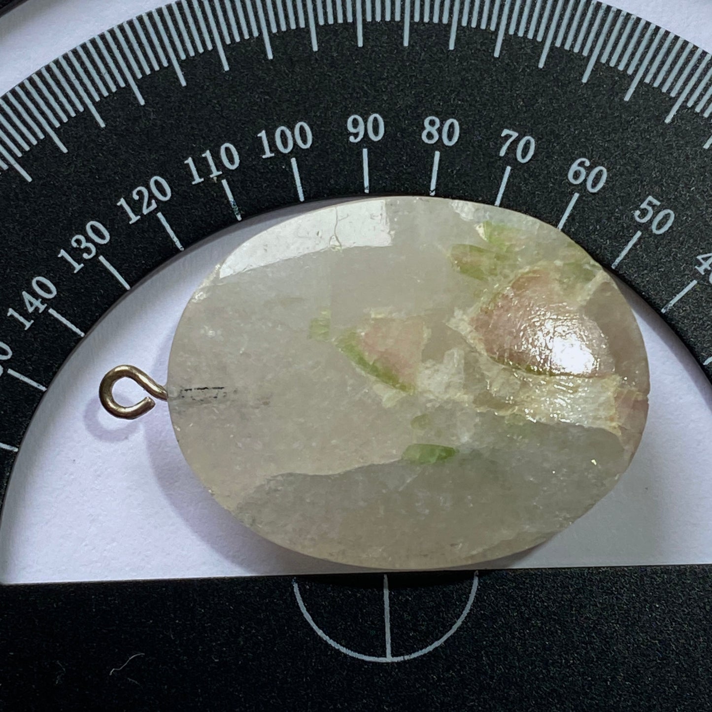 WATERMELON TOURMALINE IN QUARTZ GEMSTONE PENDANT - MINAS GERAIS ,BRAZIL MFG5119