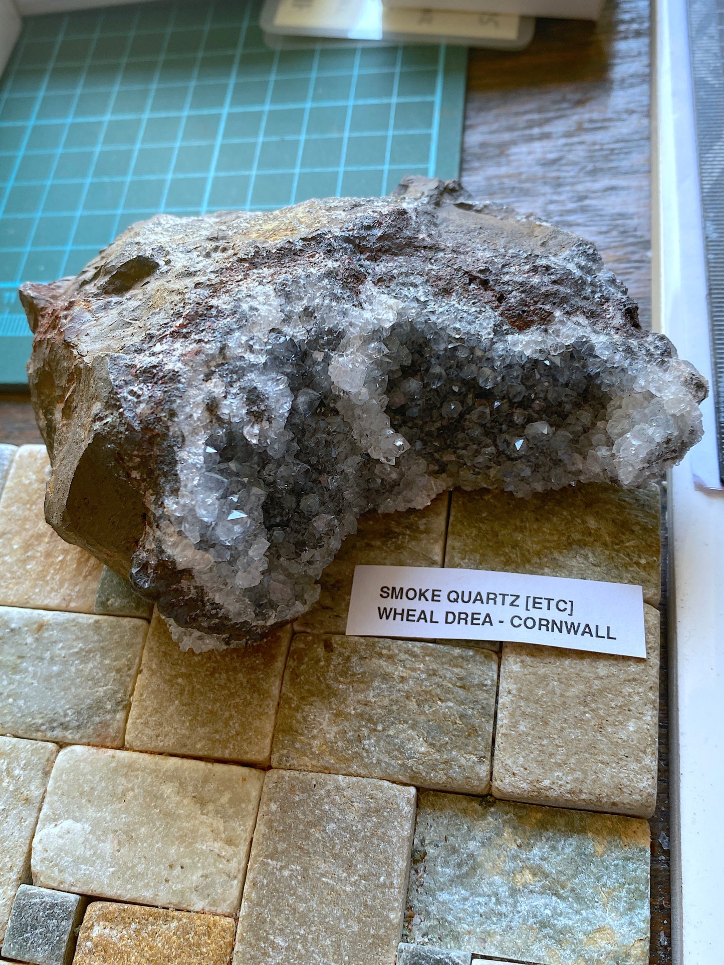 SMOKE QUARTZ FROM WHEAL DREA, CORNWALL  IMPRESSIVE SPECIMEN 550g MF5108