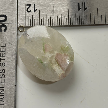 WATERMELON TOURMALINE IN QUARTZ GEMSTONE PENDANT - MINAS GERAIS ,BRAZIL MFG5119