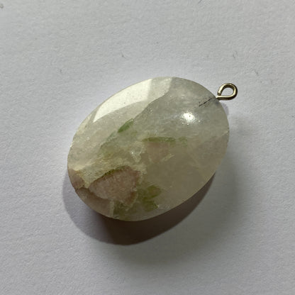 WATERMELON TOURMALINE IN QUARTZ GEMSTONE PENDANT - MINAS GERAIS ,BRAZIL MFG5119