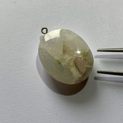 WATERMELON TOURMALINE IN QUARTZ GEMSTONE PENDANT - MINAS GERAIS ,BRAZIL MFG5119