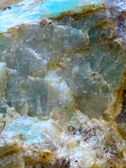 AMAZONITE WITH FRANKLINITE : FRANKLIN MINE, SUSSEX COUNTY, NEW JERSEY, U.S.A. 128g. MF5109