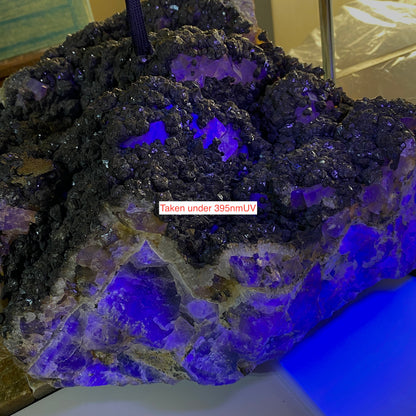 SUBSTANTIAL FLUORITE/PYRITE : BLACKDENE MINE, CO DURHAM, ENGLAND HEAVY 20kg MF4499