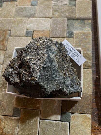 DENSE CASSITERITE TIN ORE : WHEAL PENDARVES, KILLIVOSE, CAMBORNE CORNWALL 420g MF5115