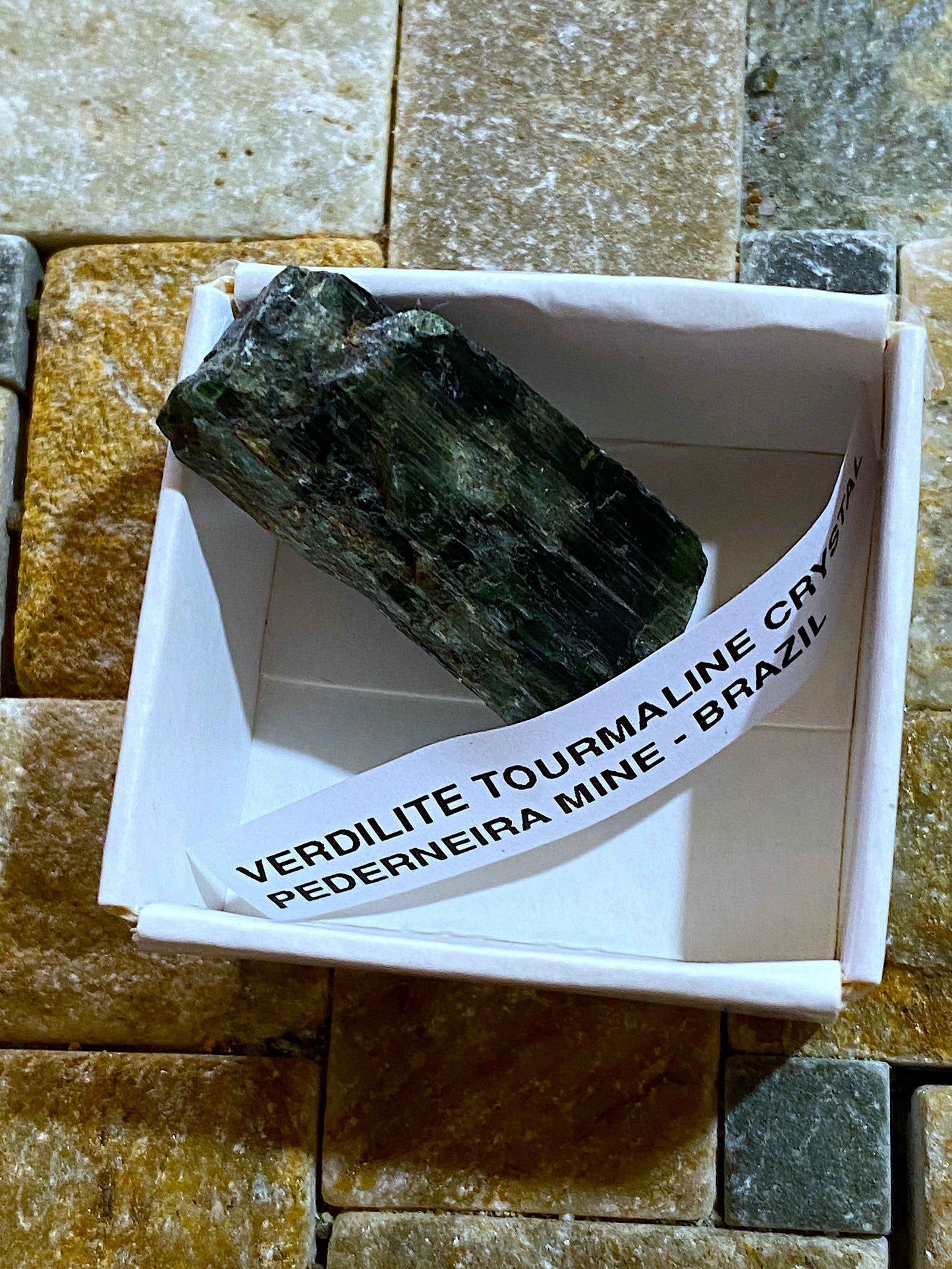 VERDILITE TOURMALINE CRYSTAL : PEDERNEIRA MINE, MINAS GERAIS, BRAZIL. §0g mf5116