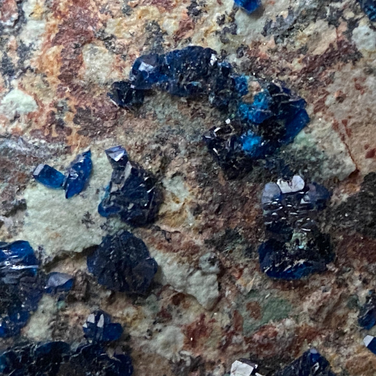 CORNETITE ON SANDSTONE MATRIX : L'TOILE DU CONGO MINE,  ZAIRE [D.R.C.] 59g MF1442