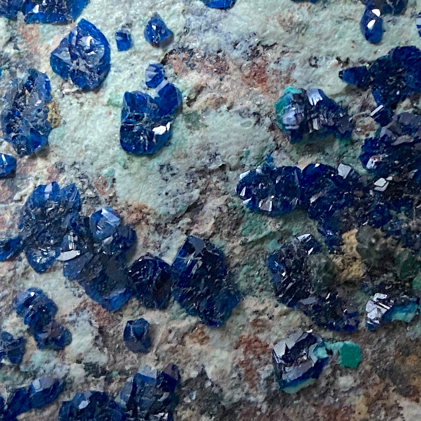 CORNETITE ON SANDSTONE MATRIX : L'TOILE DU CONGO MINE,  ZAIRE [D.R.C.] 59g MF1442