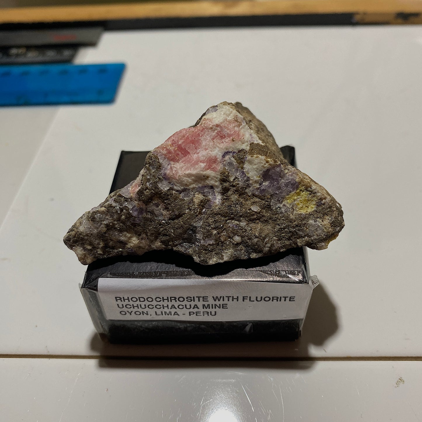 RHODOCHROSITE WITH FLUORITE [ETC] - UCHUCCHACUA MINE, LIMA, PERU 59g MF1413