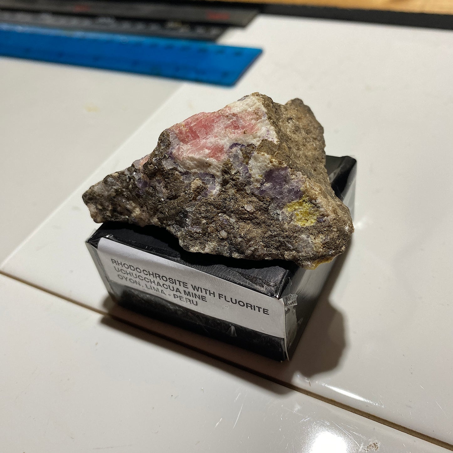 RHODOCHROSITE WITH FLUORITE [ETC] - UCHUCCHACUA MINE, LIMA, PERU 59g MF1413