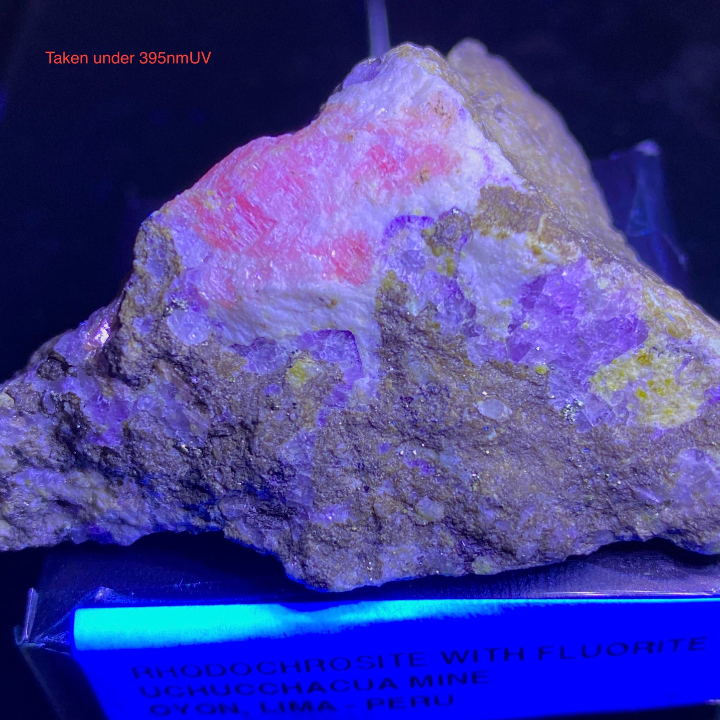 RHODOCHROSITE WITH FLUORITE [ETC] - UCHUCCHACUA MINE, LIMA, PERU 59g MF1413