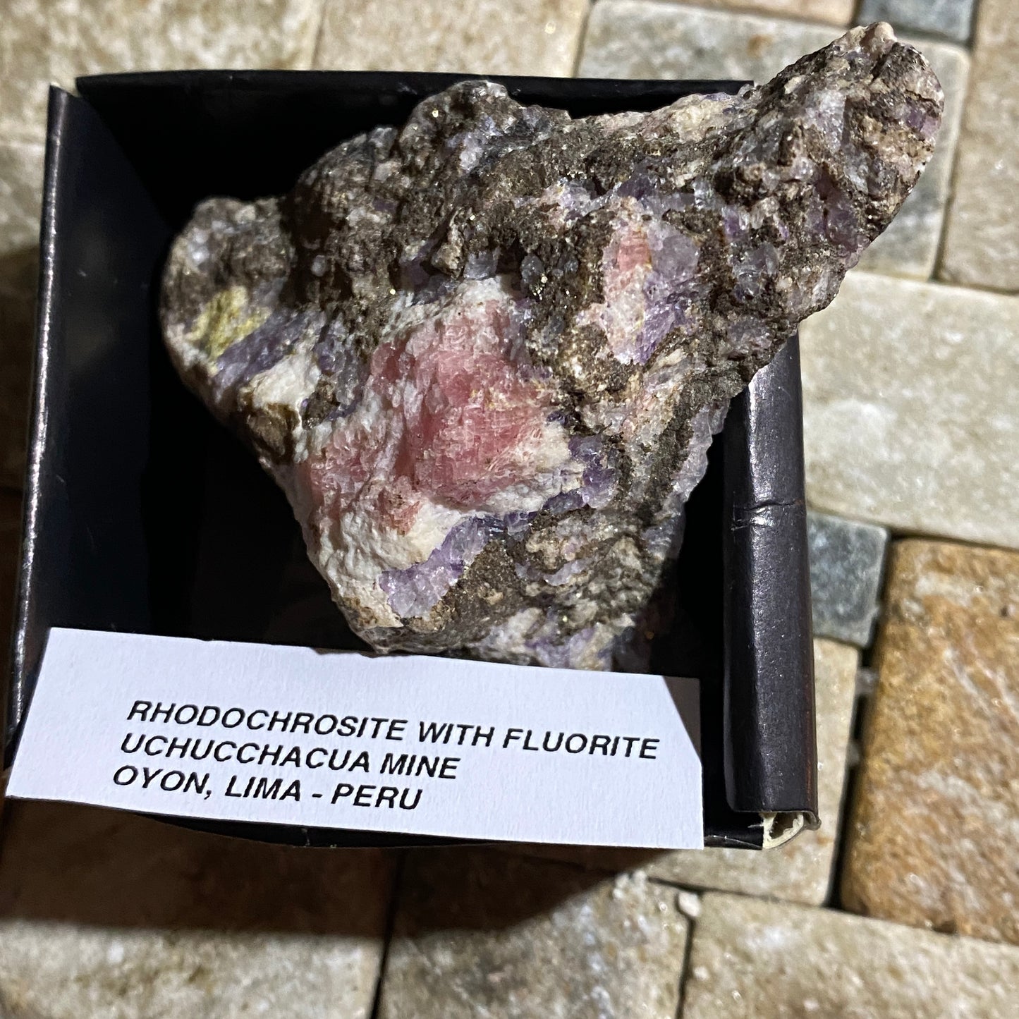 RHODOCHROSITE WITH FLUORITE [ETC] - UCHUCCHACUA MINE, LIMA, PERU 59g MF1413