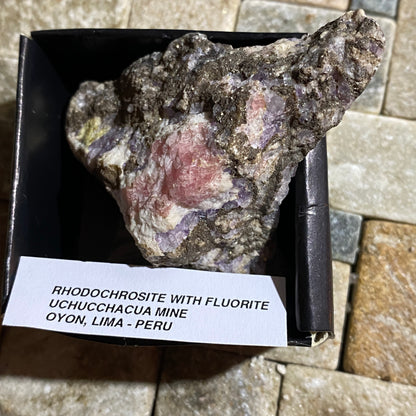 RHODOCHROSITE WITH FLUORITE [ETC] - UCHUCCHACUA MINE, LIMA, PERU 59g MF1413