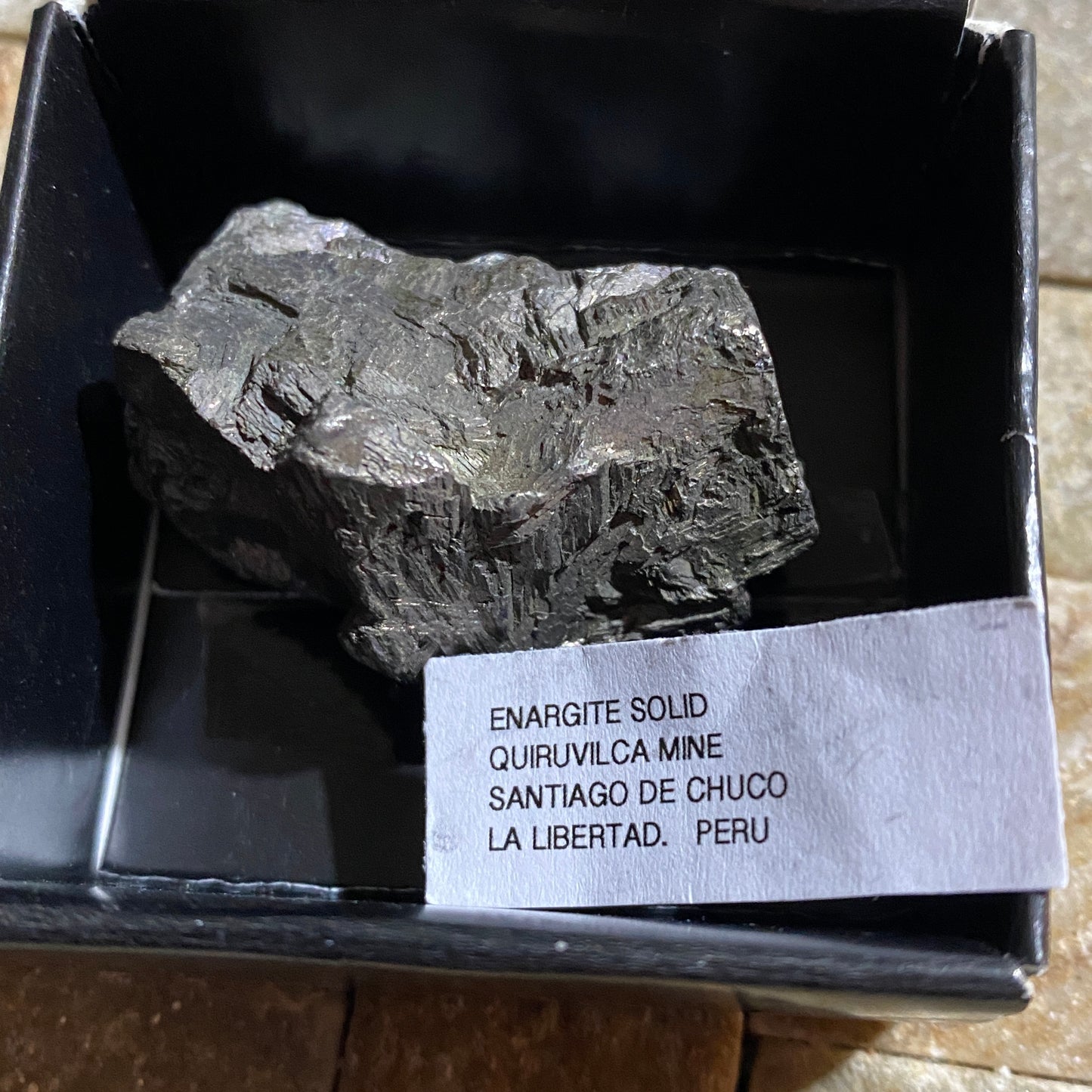 ENARGITE [SOLID] : QUIRUVILCA MINE, SANTIAGO DE CHUCO, PERU. 106g MF1469