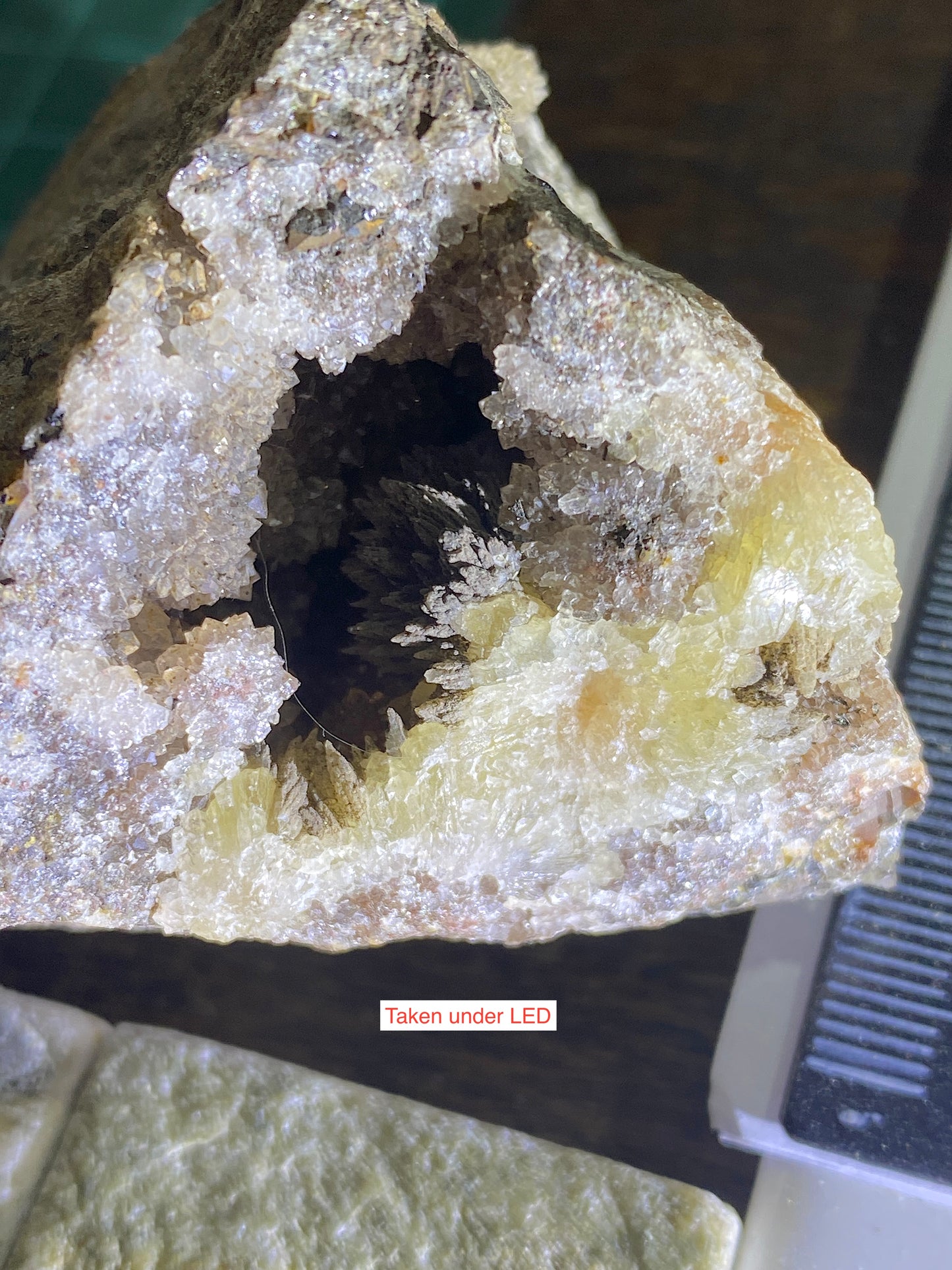 CALCITE/GOETHITE VUG : WHEAL EDWARD, BOTALLACK, ST JUST, CORNWALL. 182g. MF5123