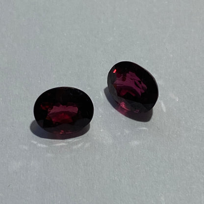 RHODOLITE GARNET GEMSTONES x PAIR - UMBA RIVER, TANZANIA 3.10Ct MFG5136