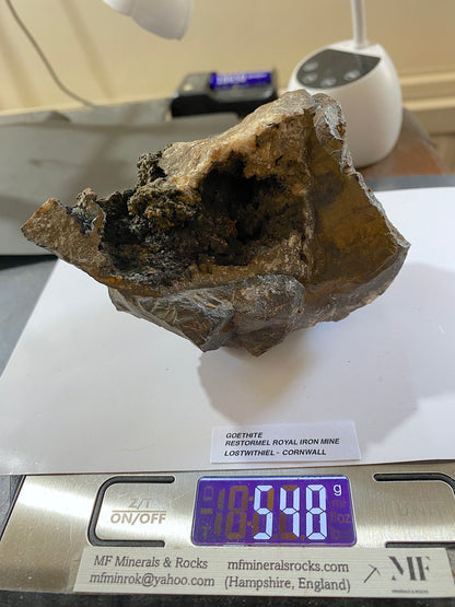 GOETHITE : RESTORMEL ROYAL IRON MINE, LOSTWITHIEL, CORNWALL  548g. MF5124