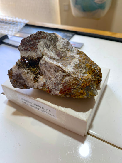 IRIDESCENT SIDERITE [ETC] : WHEAL EDWARD, BOTALLACK, ST JUST, CORNWALL 247g. MF5126