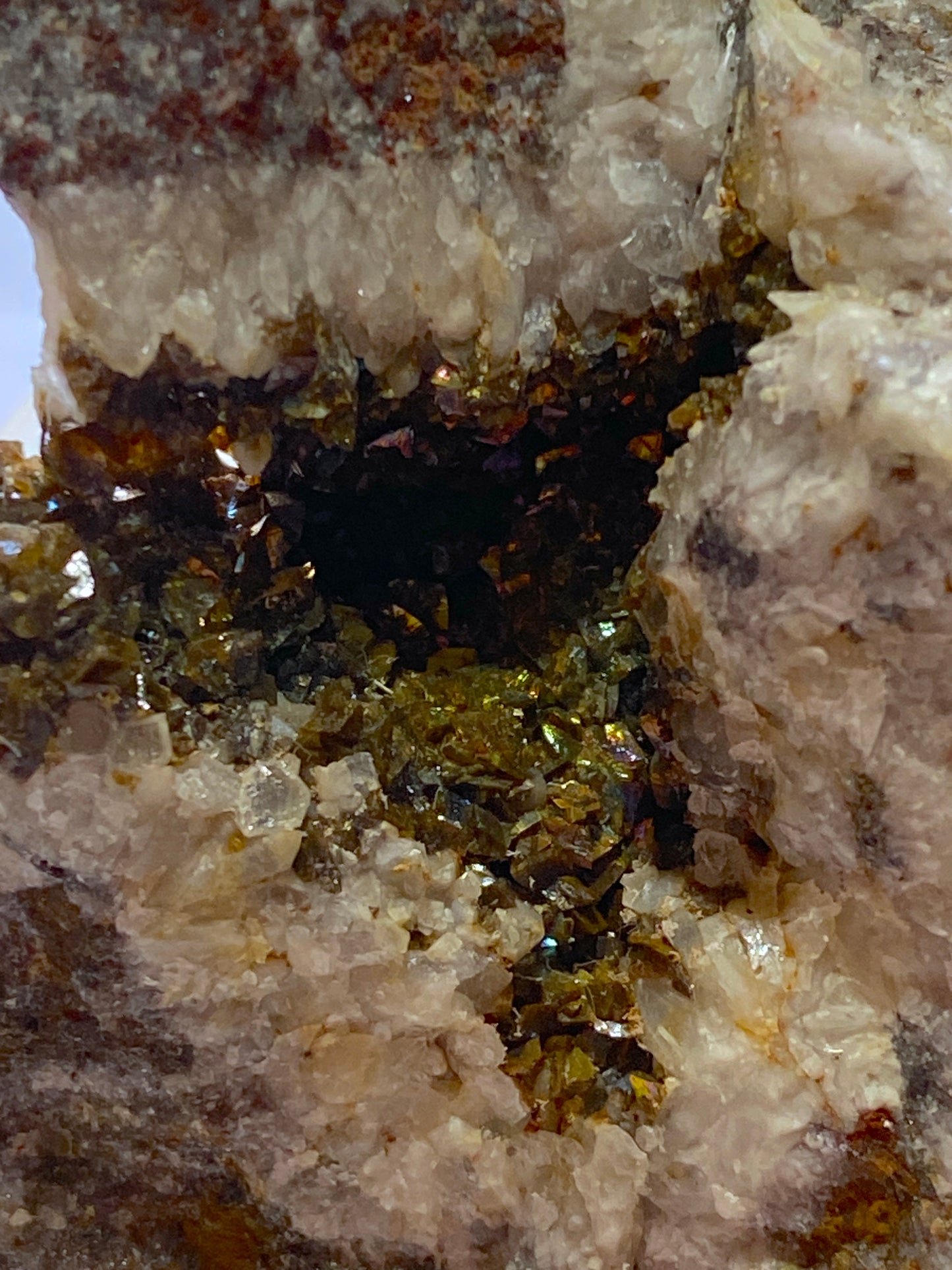 IRIDESCENT SIDERITE [ETC] : WHEAL EDWARD, BOTALLACK, ST JUST, CORNWALL 247g. MF5126