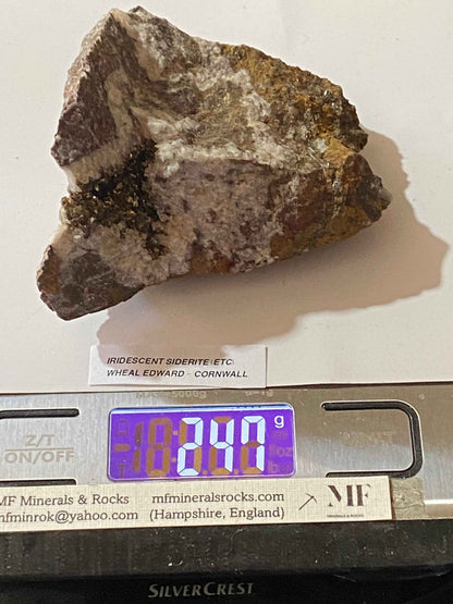 IRIDESCENT SIDERITE [ETC] : WHEAL EDWARD, BOTALLACK, ST JUST, CORNWALL 247g. MF5126