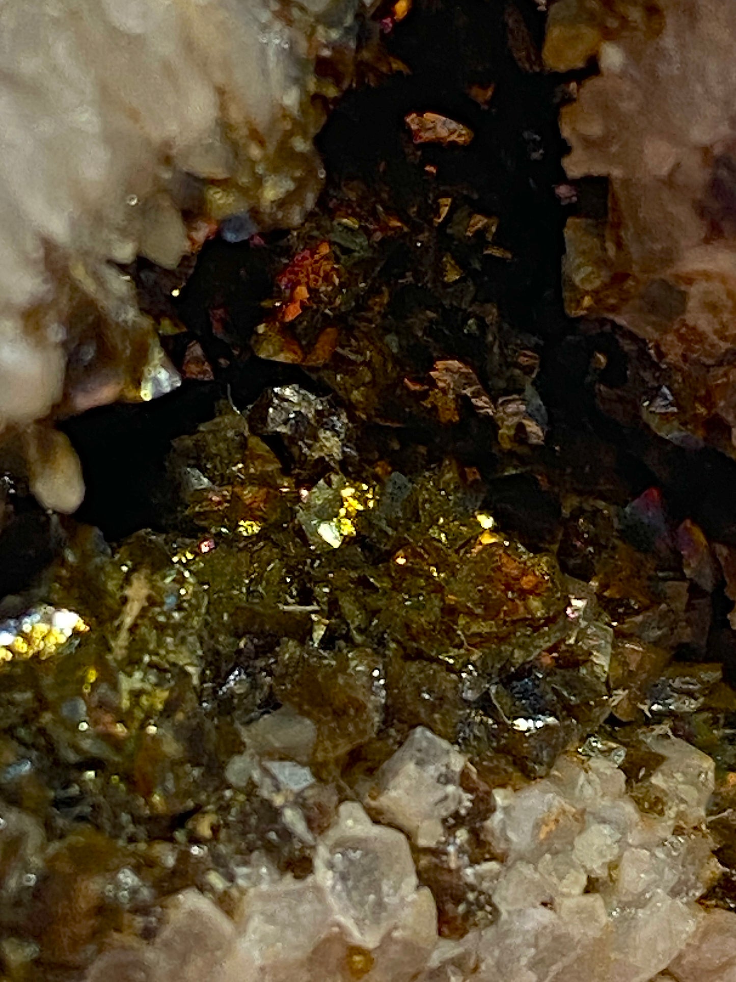 IRIDESCENT SIDERITE [ETC] : WHEAL EDWARD, BOTALLACK, ST JUST, CORNWALL 247g. MF5126