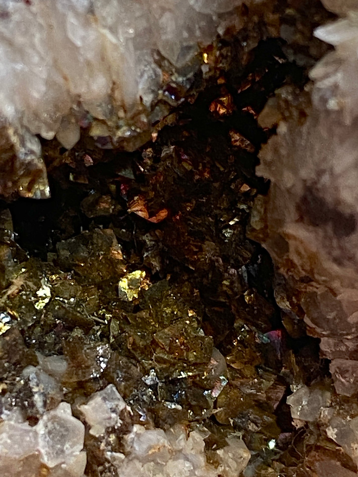 IRIDESCENT SIDERITE [ETC] : WHEAL EDWARD, BOTALLACK, ST JUST, CORNWALL 247g. MF5126