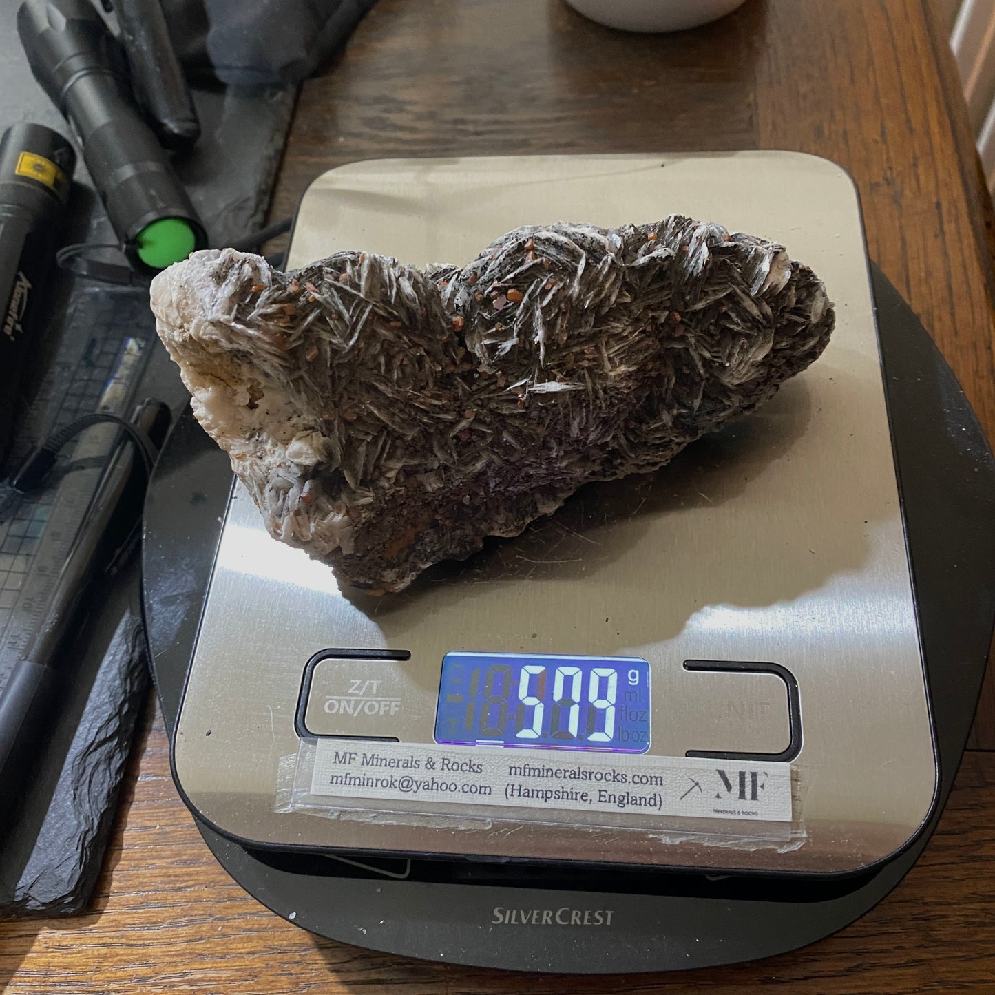 BARYTE WITH VANADINITE - MIBLADEN MINING DISTRICT, MOROCCO. 579g MF4175