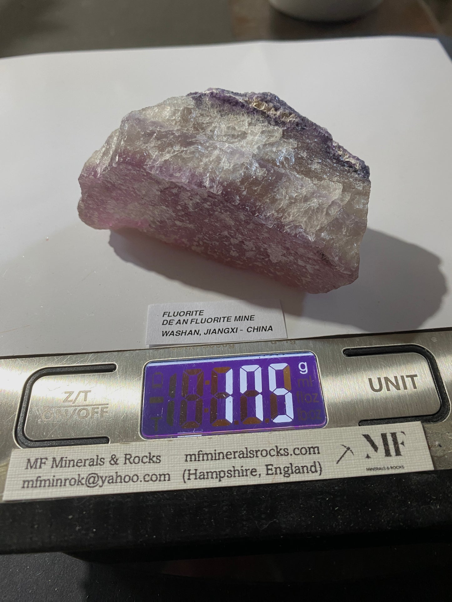 FLUORITE FROM DE'AN FLUORITE MINE, WASHAN, JIANGXI, CHINA. 175g MF5129