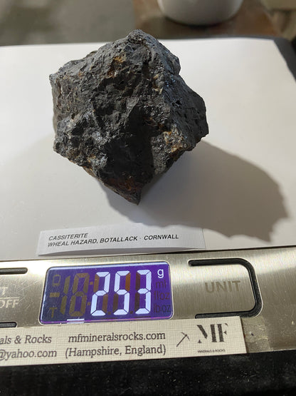 CASSITERITE TIN ORE : WHEAL HAZARD, BOTALLACK, ST JUST, CORNWALL  253g MF5130
