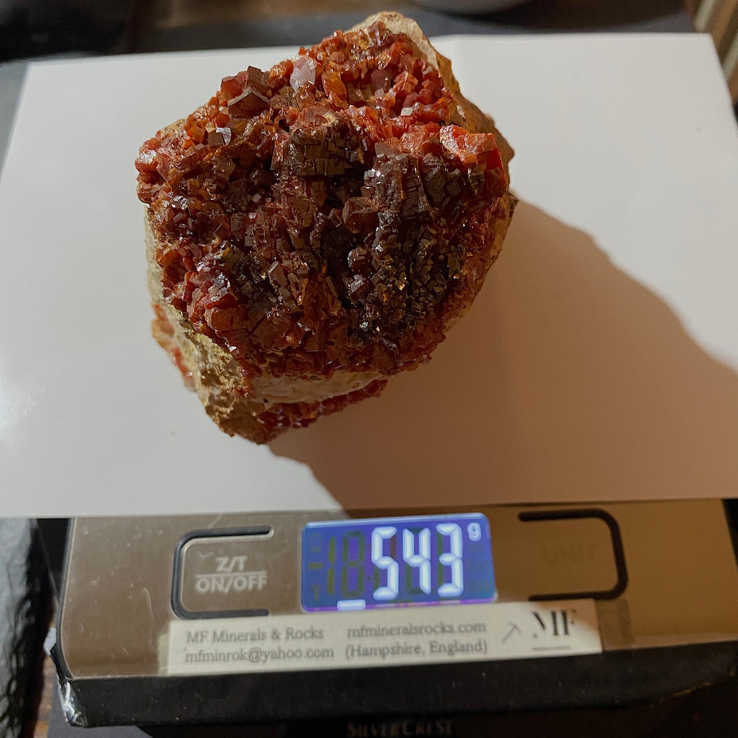 VANADINITE ON MATRIX - MIBLADEN MINING DISTRICT, DRAA-TAFILALET, MOROCCO 543g MF4505
