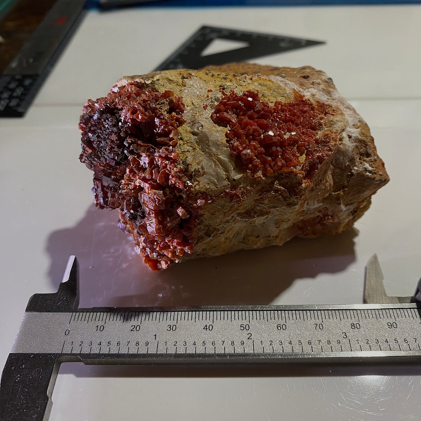 VANADINITE ON MATRIX - MIBLADEN MINING DISTRICT, DRAA-TAFILALET, MOROCCO 543g MF4505
