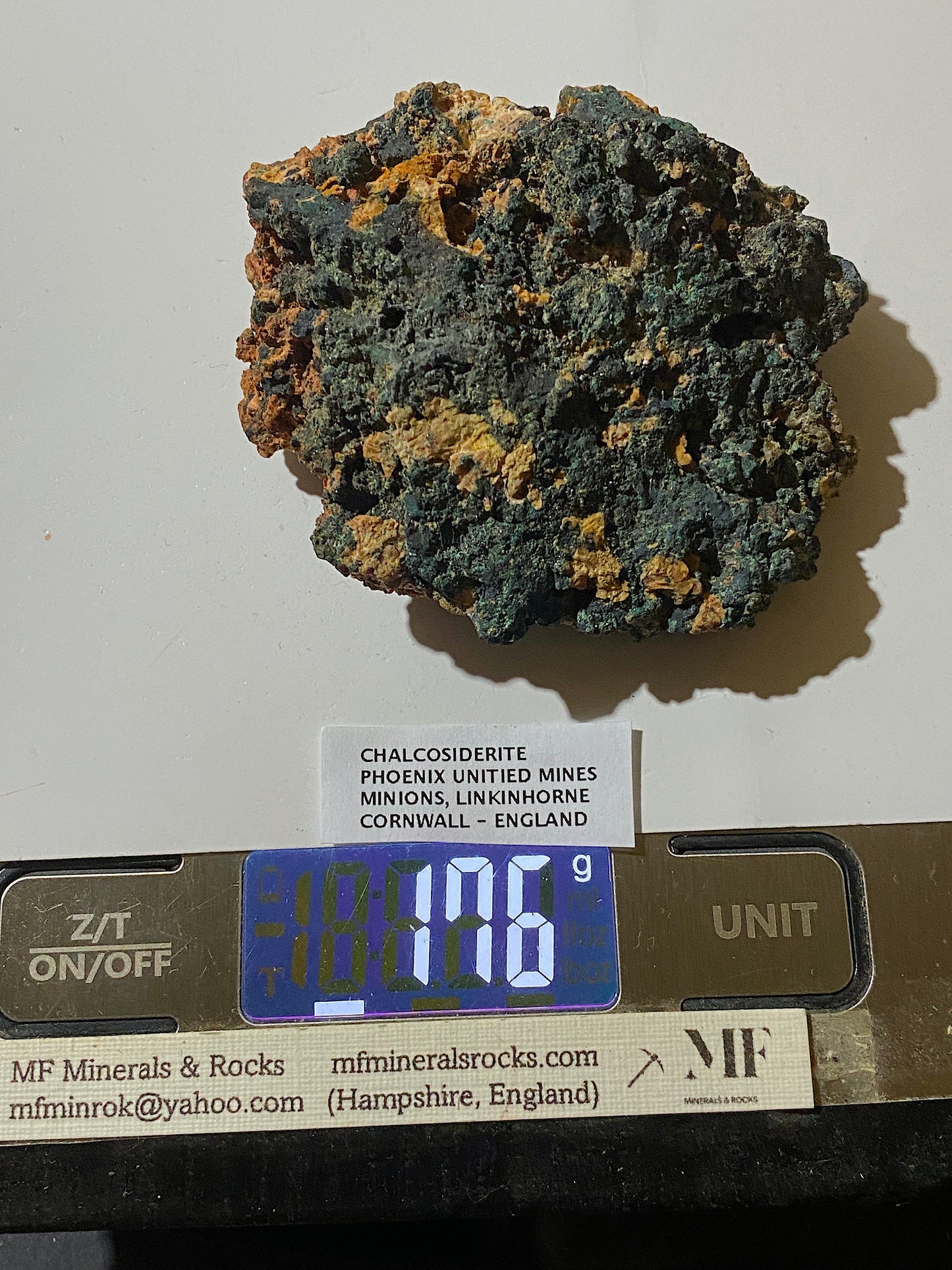 CHALCOSIDERITE : PHOENIX UNITED MINES, MINIONS, LINKINHORNE, CORNWALL. 176g MF5132