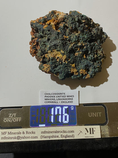 CHALCOSIDERITE : PHOENIX UNITED MINES, MINIONS, LINKINHORNE, CORNWALL. 176g MF5132