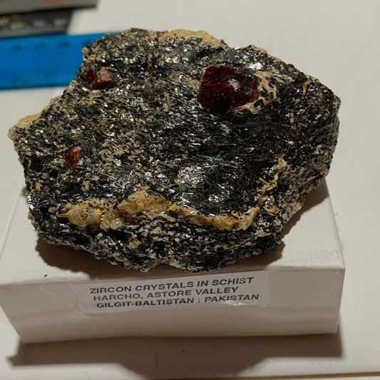 ZIRCON CRYSTALS IN SCHIST RARE SPECIMEN - HARCHO, ASTORE VALLEY, PAKISTAN 156g MF4507