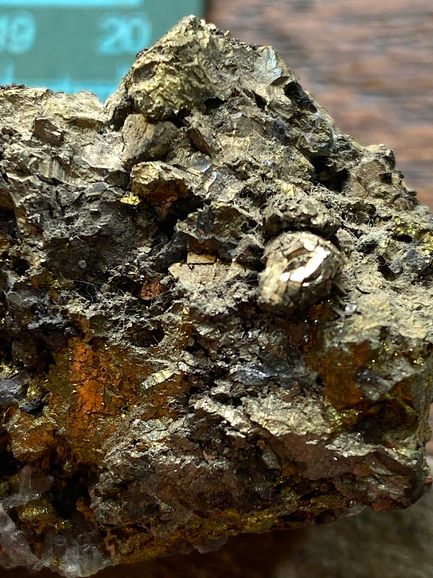 CHALCOPYRITE WITH TRACES FLUORITE : HINGSTON DOWN QUARRY, GUNNISLAKE, CORNWALL. 77g MF5134