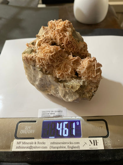 CALCITE SOUGHT AFTER SPECIMEN FROM GEEVOR MINE, PENDEEN, CORNWALL 461g MF5138