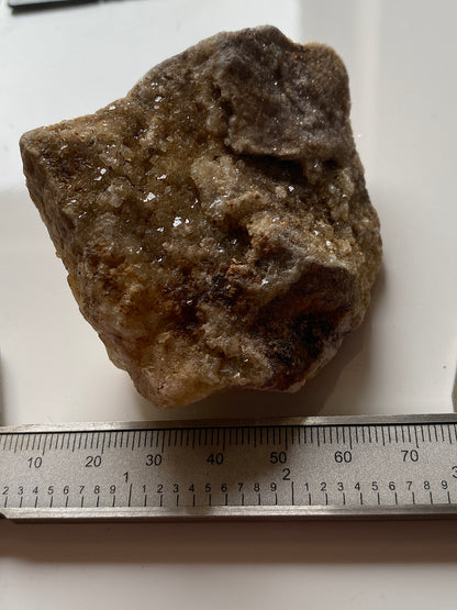 CALCITE ON QUARTZ : RAMPGILL MINE, NENTHEAD, ALSTON MOOR, CUMBRIA. 148g MF5139