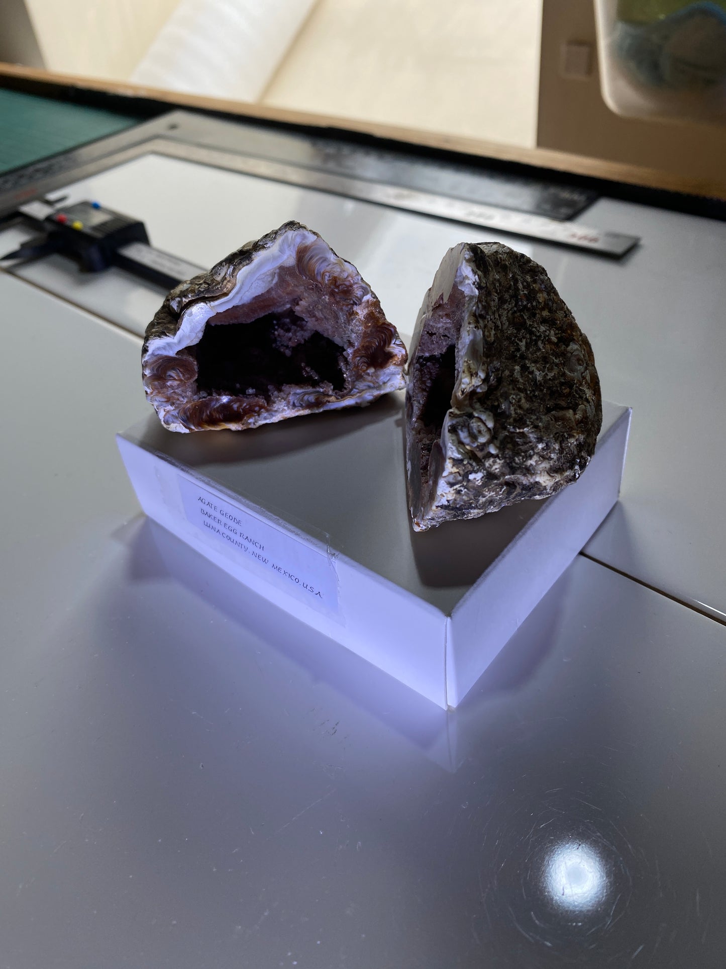 AGATE GEODE : BAKE EGG RANCH, LUNA COUNTY, NEW MEXICO, U.S.A.  193g. MF5141
