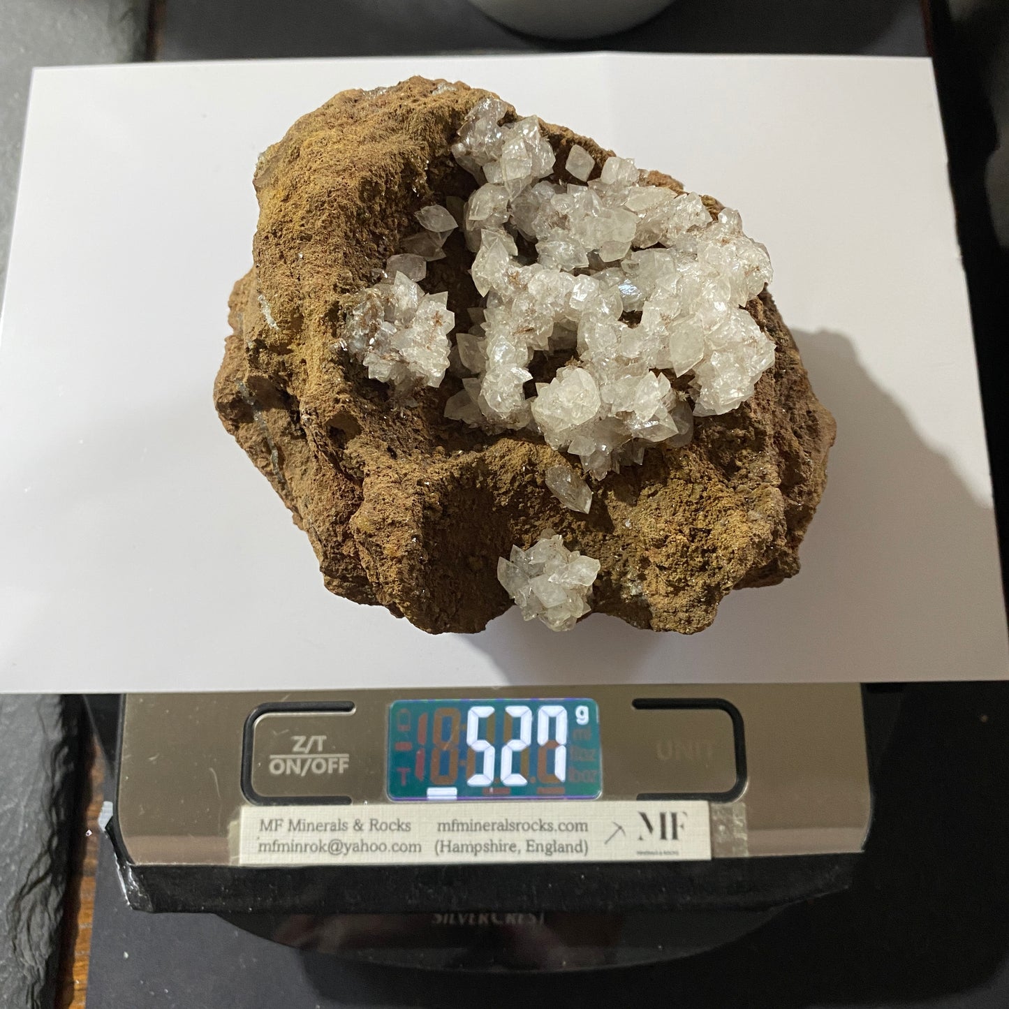 CLEAR CALCITE IN MATRIX : EGREMONT, CUMBRIA, ENGLAND. 527g MF4513