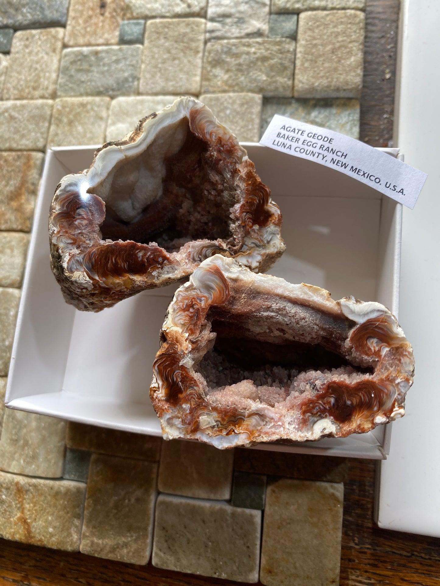AGATE GEODE : BAKE EGG RANCH, LUNA COUNTY, NEW MEXICO, U.S.A.  193g. MF5141
