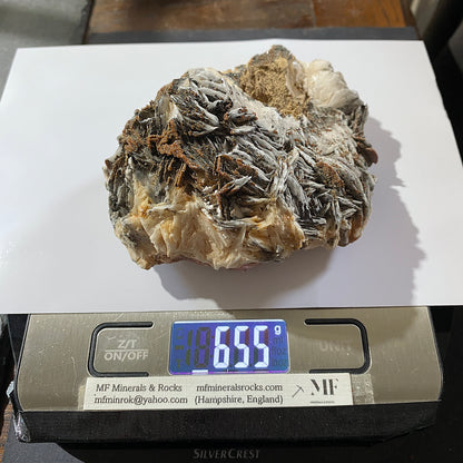 BARYTE WITH VANADINITE : MIBLADEN MINING DISTRICT, MOROCCO - 655g MF4514