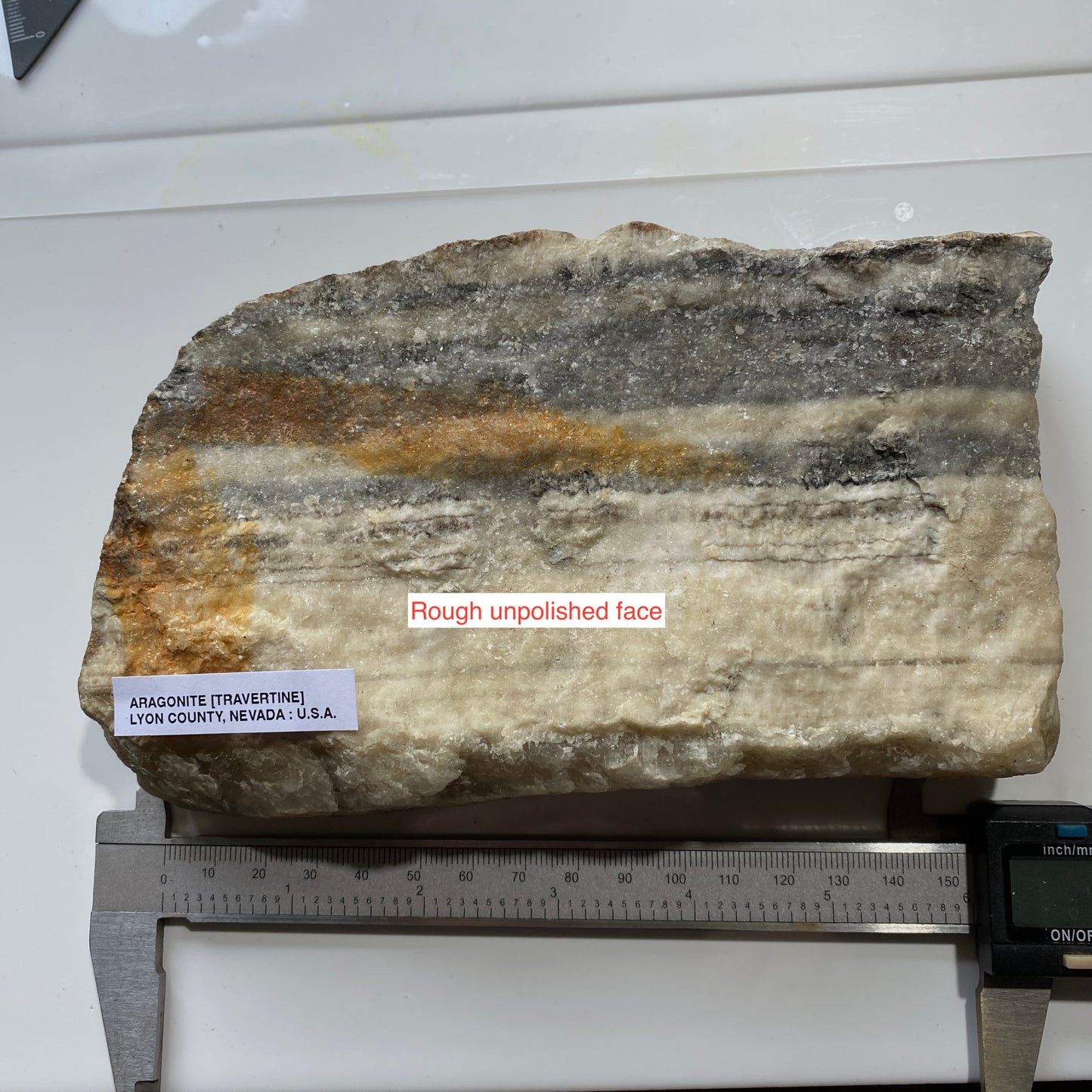 BANDED ARAGONITE : LYON COUNTY, NEVADA. U.S.A.   1274g.   MF4515