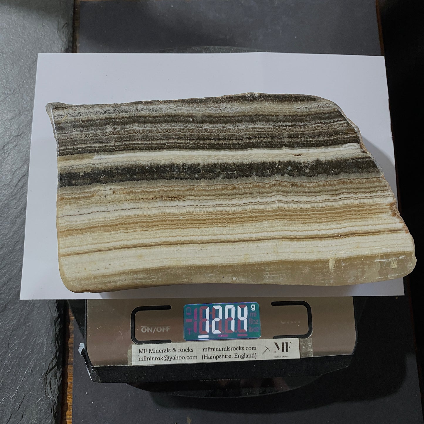 BANDED ARAGONITE : LYON COUNTY, NEVADA. U.S.A.   1274g.   MF4515