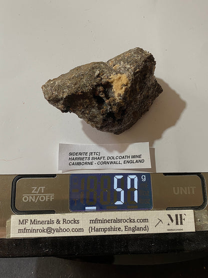 SIDERITE [ETC] : HARRIETS SHAFT, DOLCOATH MINE, ST JUST CORNWALL 57g MF5144
